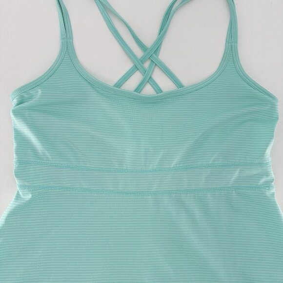 Soybu Active Turquoise Striped Dress Sz L Built In Bra Preppy‎ Boho See Photos - Picture 6 of 11